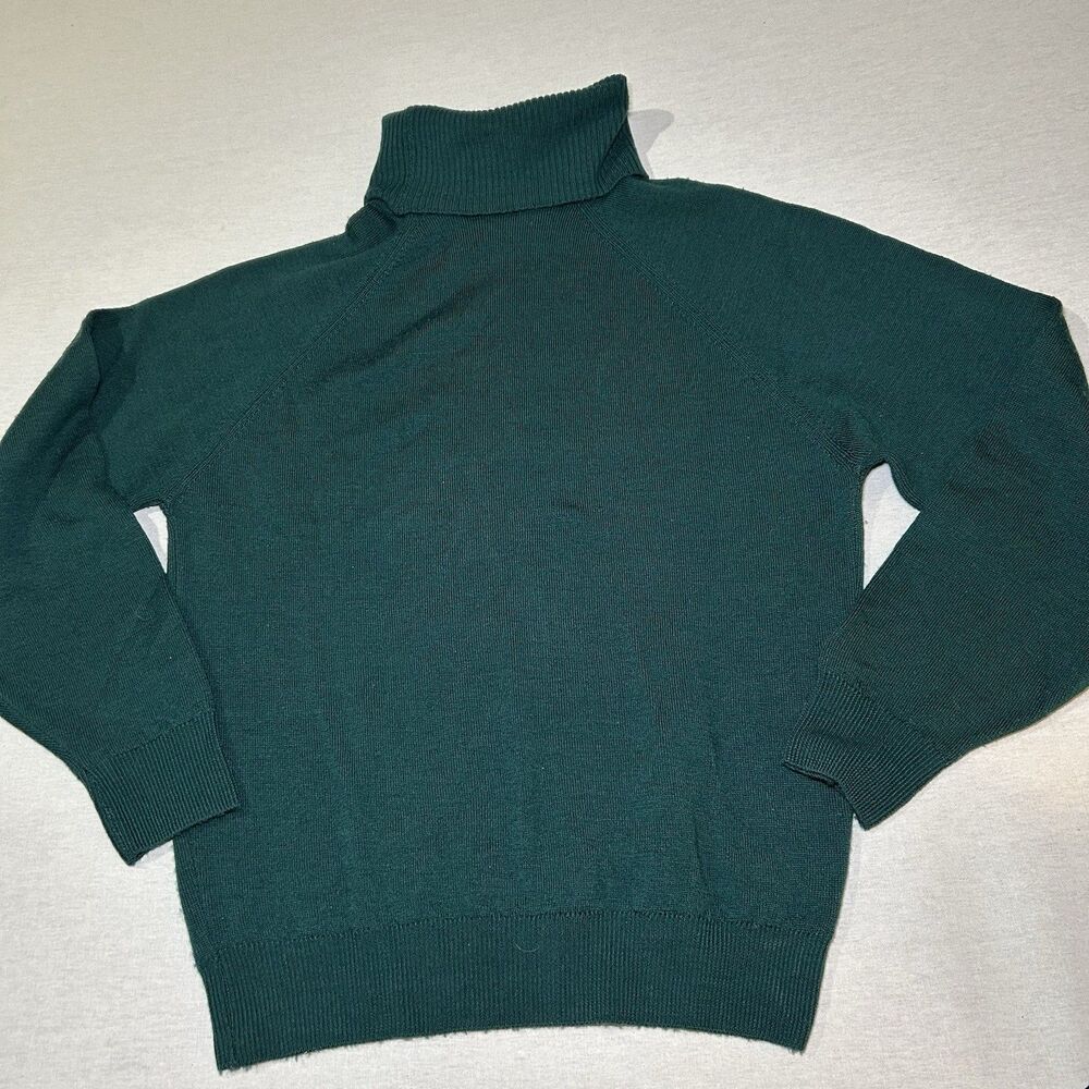 VTG Pendleton Wool Turtleneck Sweater Womens M Green Fine Knit, USA